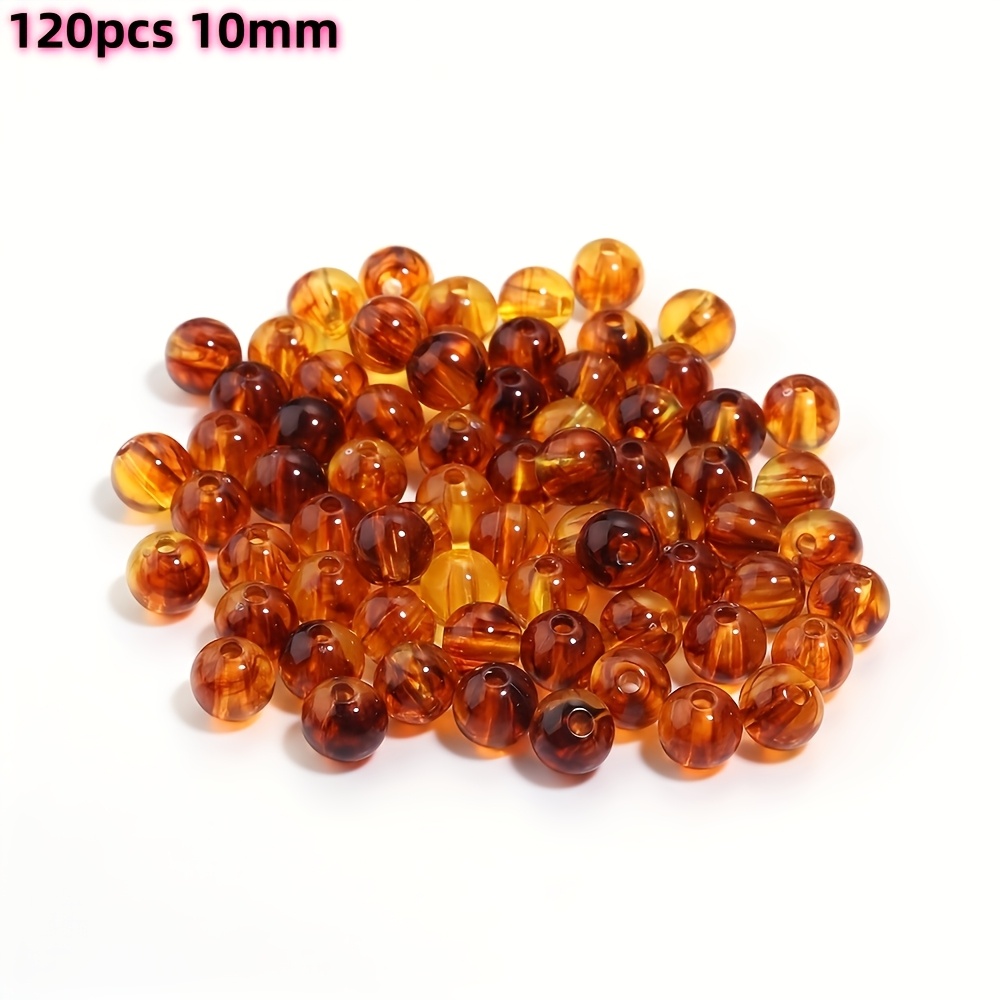TEMU 600/120/40 pièces / Moyen/Petit (14mm/10mm/6mm) Perles Rondes en Acrylique - Perles de Haute Qualité pour DIY, Création de Bijoux, Boucles