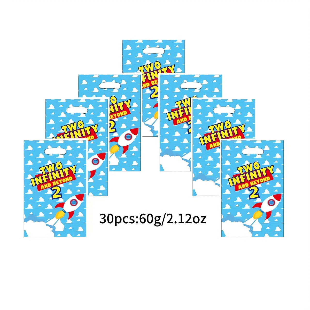 

30pcs Space-themed Party Favor Bags - Plastic Gift & Candy Bags With Rocket Design, 2.12oz - Ideal For Birthday & Toy Parties, Fun Gifts