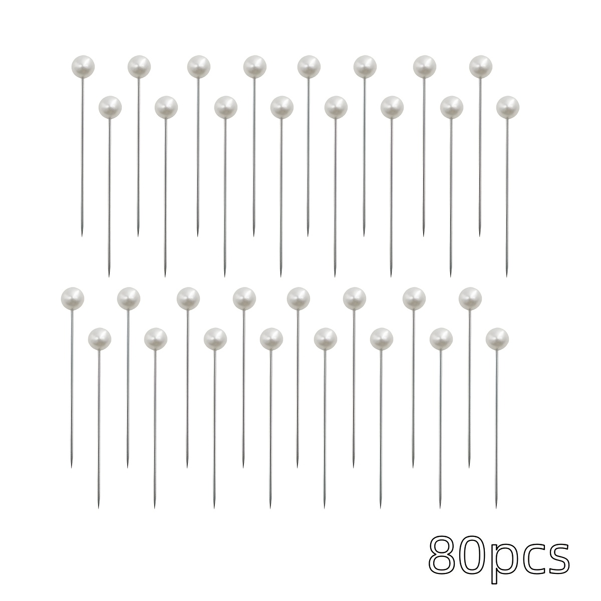 E-shop 80/180 Stück Blumenstraußnadeln, weiße Perlnadeln zur Positionierung von Hochzeitssträußen Geschenkdekoration, Gesamtlänge 55 mm
