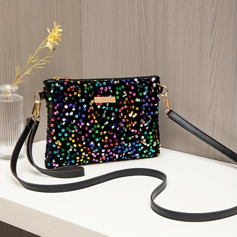 Women's Chest Bag With Stylish Sequin Decoration, Casual Crossbody Bag, Sparkling Mobile Phone Bag Handbag, Suitable For Daily Commuting Portable Personalized Coin Purse