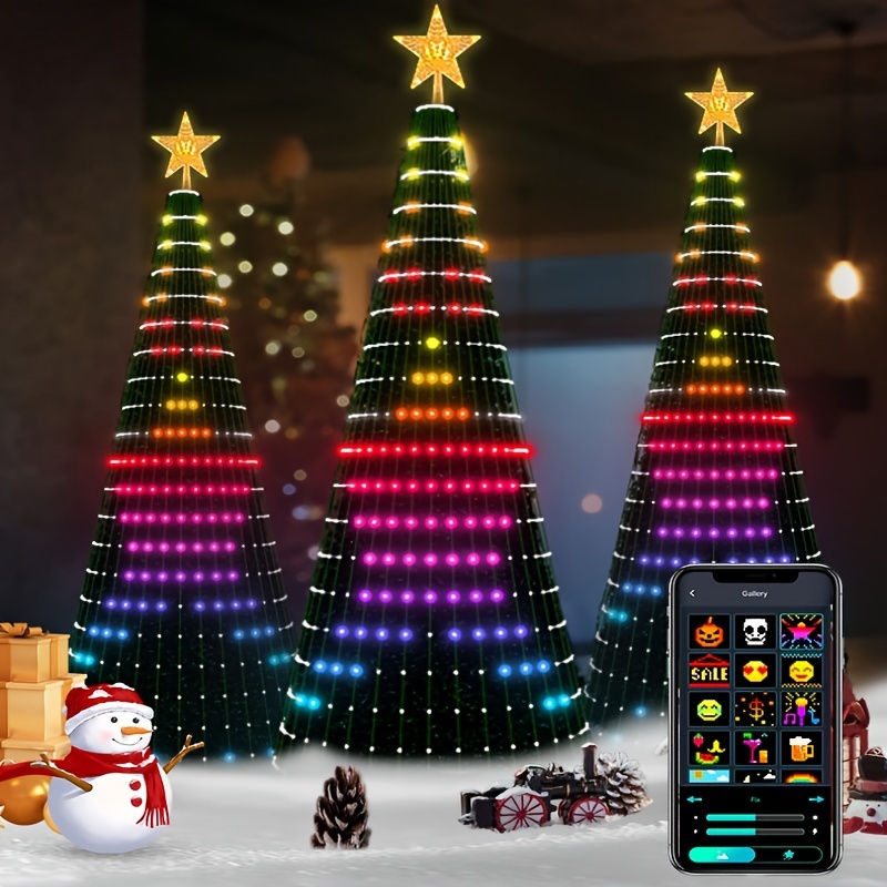 

Smart Christmas Tree Lights, 400 Led Color-changing Light Strings, Diy Patterns, Text, Music Synchronization For Holiday Parties, Weddings, Halloween, (orange) Halloween Christmas Gift