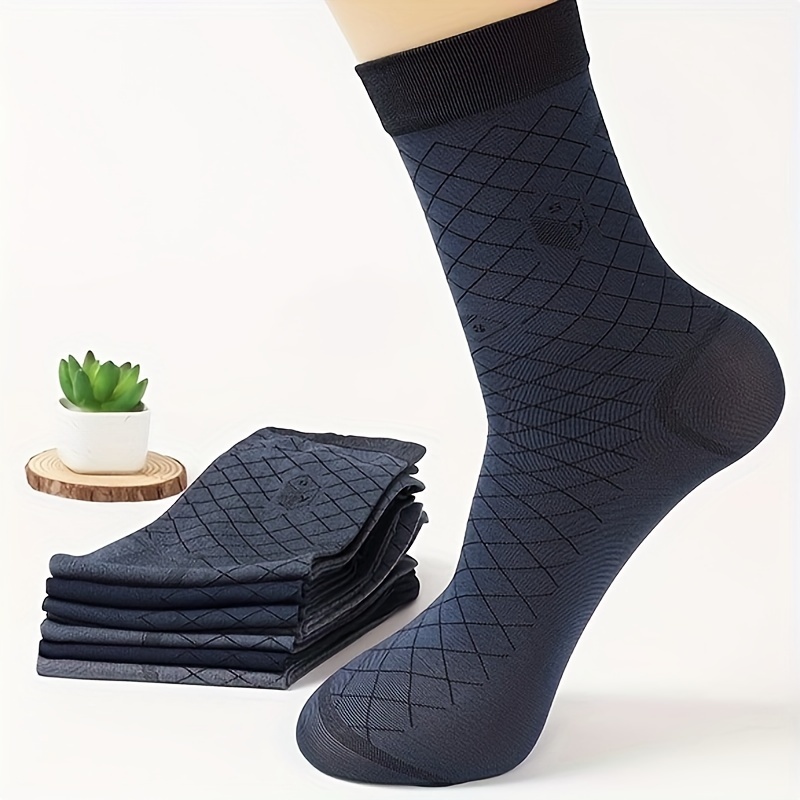 

5 Pairs Of Men's Thin Long-tube Socks, Anti Odor & Sweat Absorption Breathable Socks, For All Seasons Wearing
