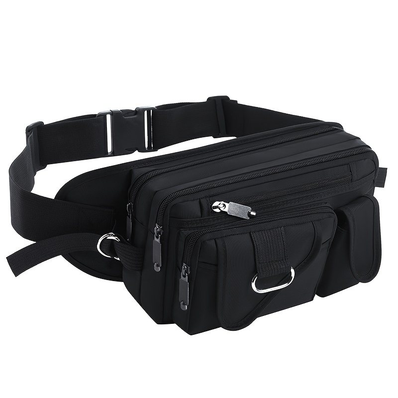 E-shop 1 Stück Nylon Stoff Einfarbig Multi-Pocket Utility Hüfttasche Body Bag für Männer und Frauen, Outdoor Casual Aufbewahrung Schultertasche, Sport