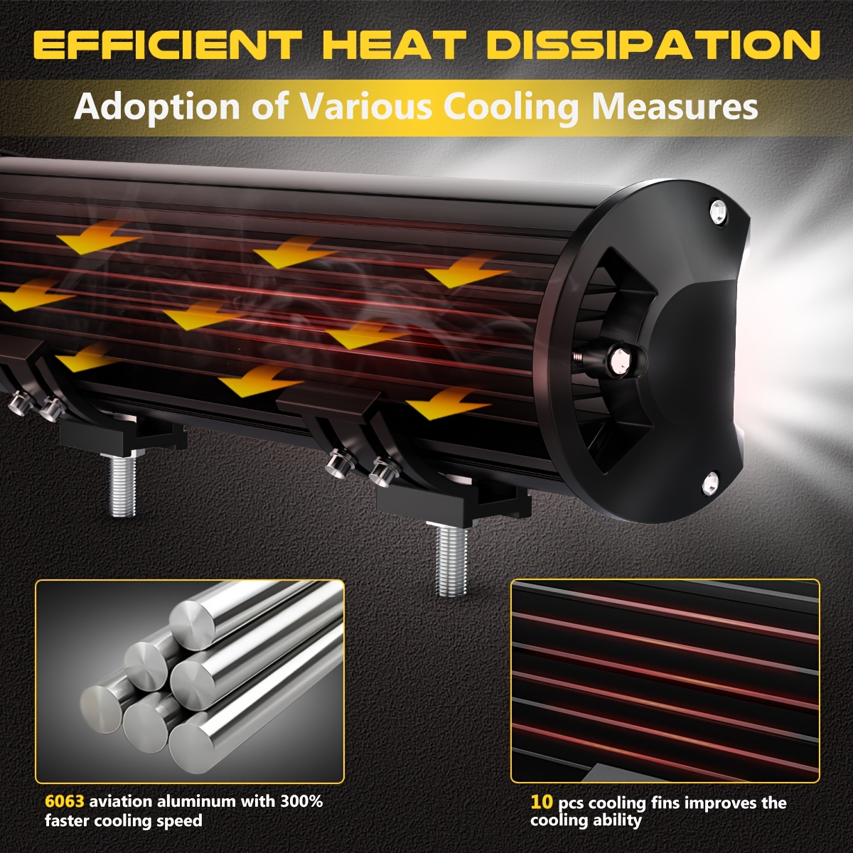 LEDMIRCY 50.8 cm White LED Spot Light Bar & Pod Kit
