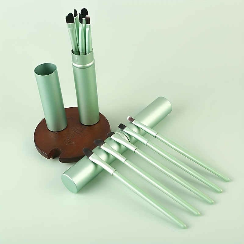 TEMU Makeup Brushes, Eyeshadow Brushes 5 Pieces, Travel Portable Mini Eye Makeup Brush Set Smudge Eyeshadow Eyeliner Eyebrow Brush Lip Makeup Brush Professional Version