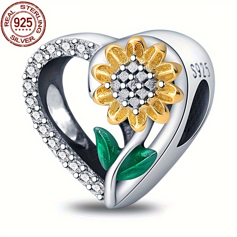 

Elegant 925 Sterling Silvery Chrysanthemum Flower Charm - Perfect For Diy Bracelets & Bangles, Ideal Women's Birthday Gift, Fits Original 3mm Jewelry