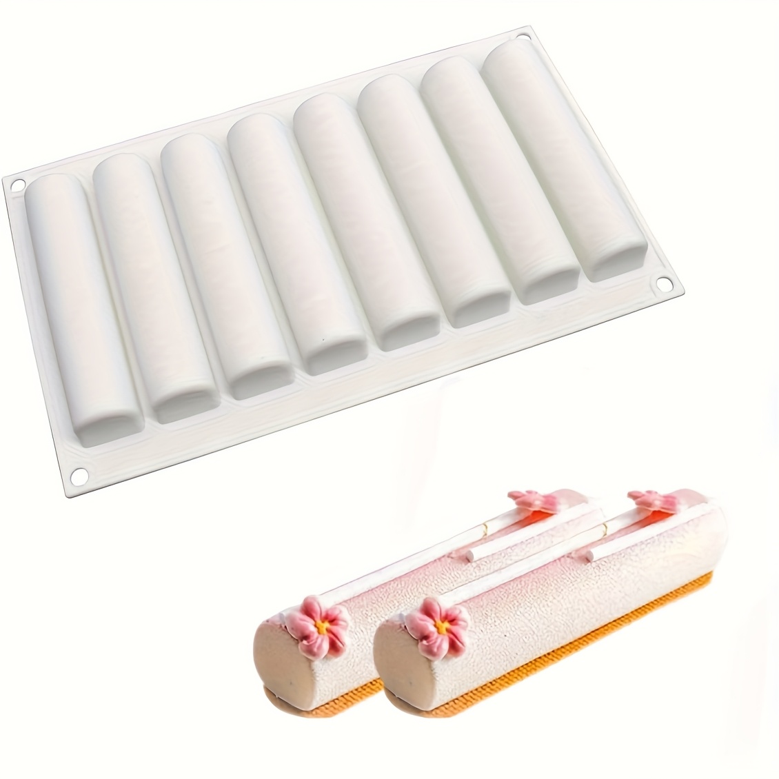 Image of 1pc Of The High Tube Silicone Mold Designed For Baking Mousse Cakes, Featuring 3d Silicone Molds Suitable For Cakes, Molds For Brownies And Pastries, As Well As Ice Cream And Cake Decorating Molds