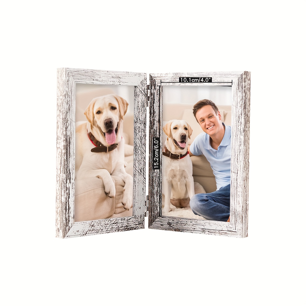 TEMU 1pc Individual Hinge Folding Photo Frame, Made Of Wood, Suitable For Displaying Photos In Collage Format, Available In Horizontal Or Vertical