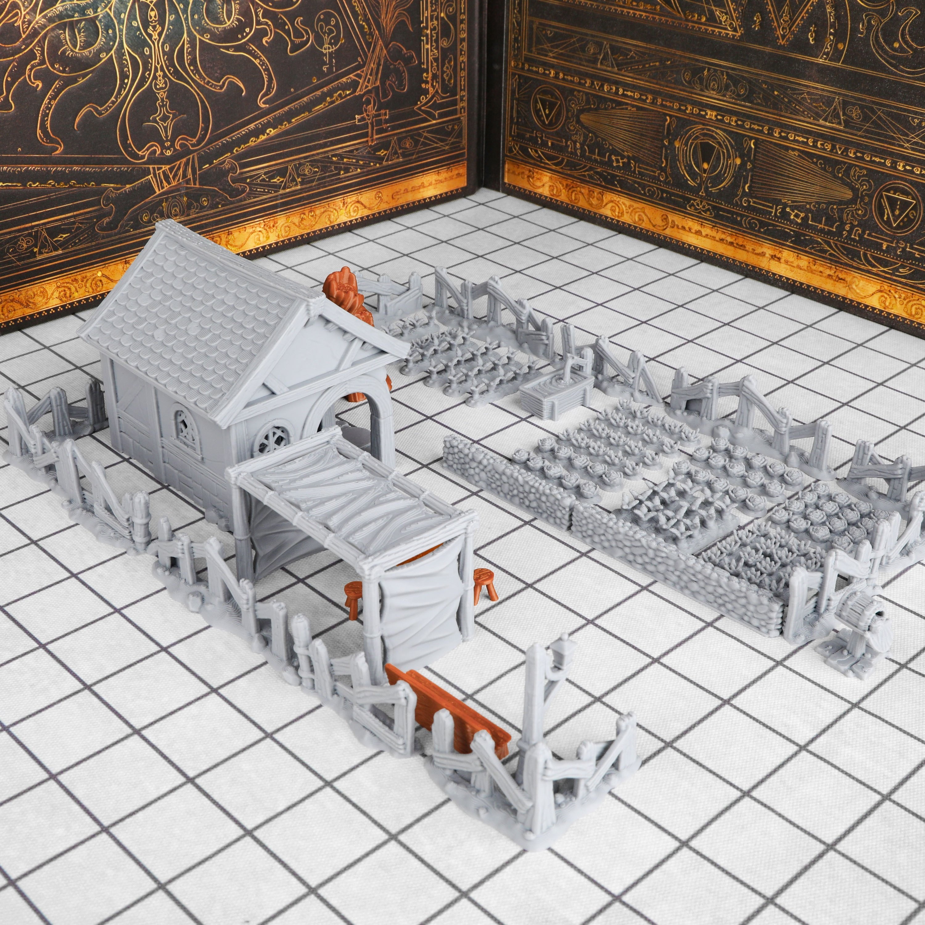 47Pcs Miniature Village Yard Terrain Building Set