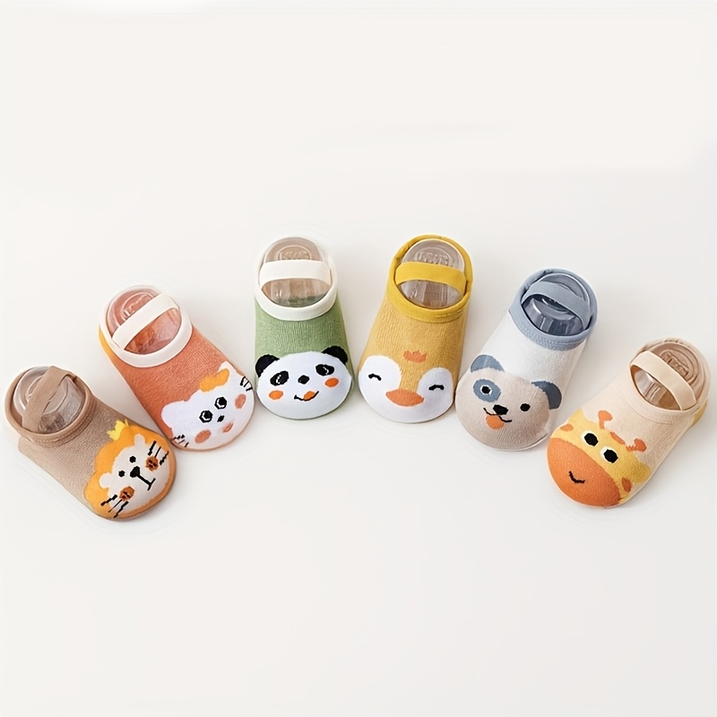 Multi-Pair Children's Anti-Slip Floor Socks, Cute Cartoon Designs