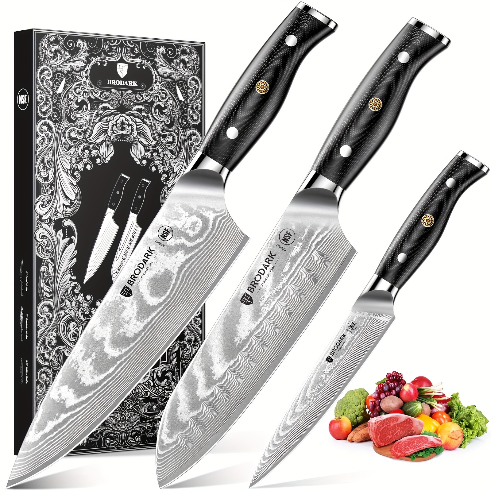 Japanese Damascus Boning Knife VG-10 Damascus Steel Professional Chef's  Knife – Razor Sharp Kitchen Knife Cleaver with Ergonomic Natural Resin  Handle Cooking Knife : : Home