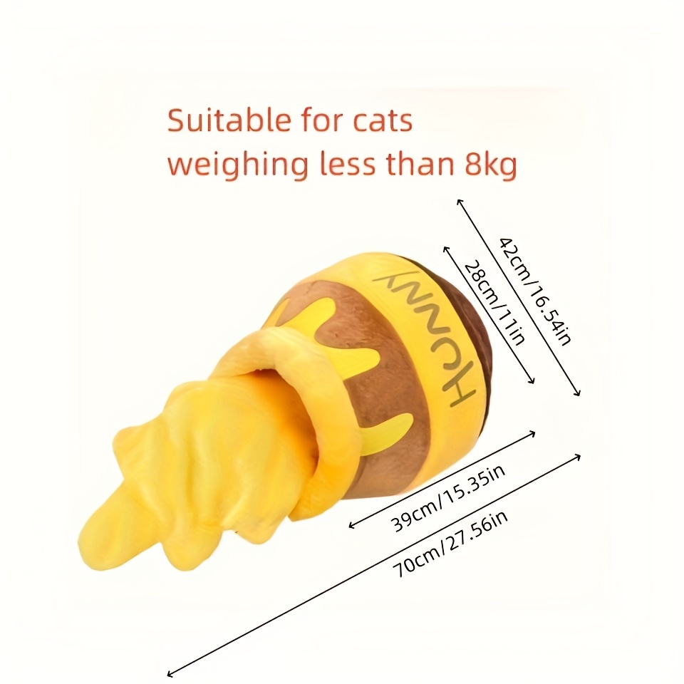TEMU 1pc Honey-shaped Cat Bed - A Cozy Plush House For Your Feline Friend During Winter. This Indoor Soft Cat Bed Provides , Featuring A Removable And Washable