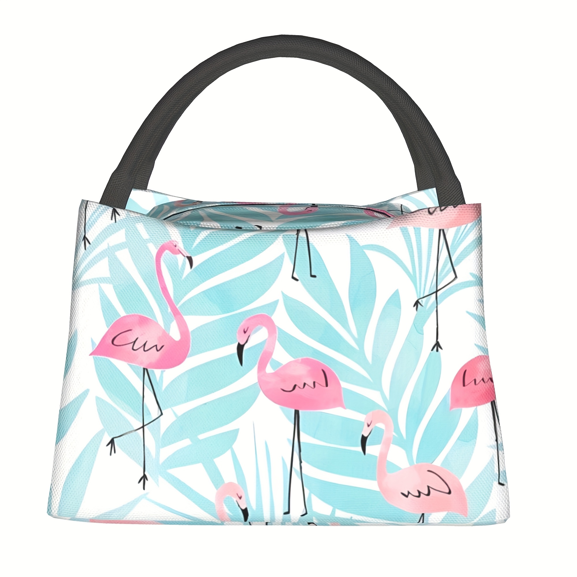 TEMU 1pc Flamingo Pattern, Portable And Reusable Refrigerated Bag, Insulated Lunch Bag, A Must-have For Camping , Homes, Offices, And Outdoors,