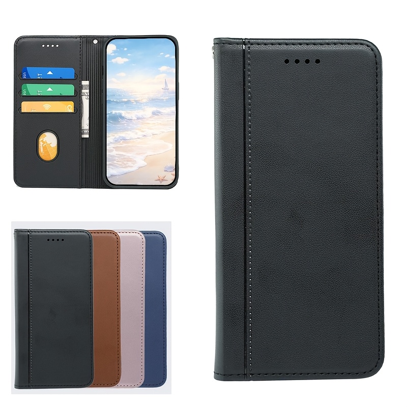 TEMU Phone Case - Premium Mobile Phone Case Compatible With Moto G86/g86 Power 5g With Card Slot And Kickstand, Solid Color Stand Bag, Supports