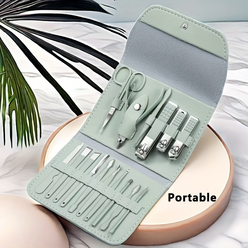 

Professional Nail Care Kit - Portable Travel Case, Cuticle Nippers, Cutter, And Clippers For Manicure And Pedicure - Unscented, No Nail Glue Or Powder, Ideal For Travel And Grooming