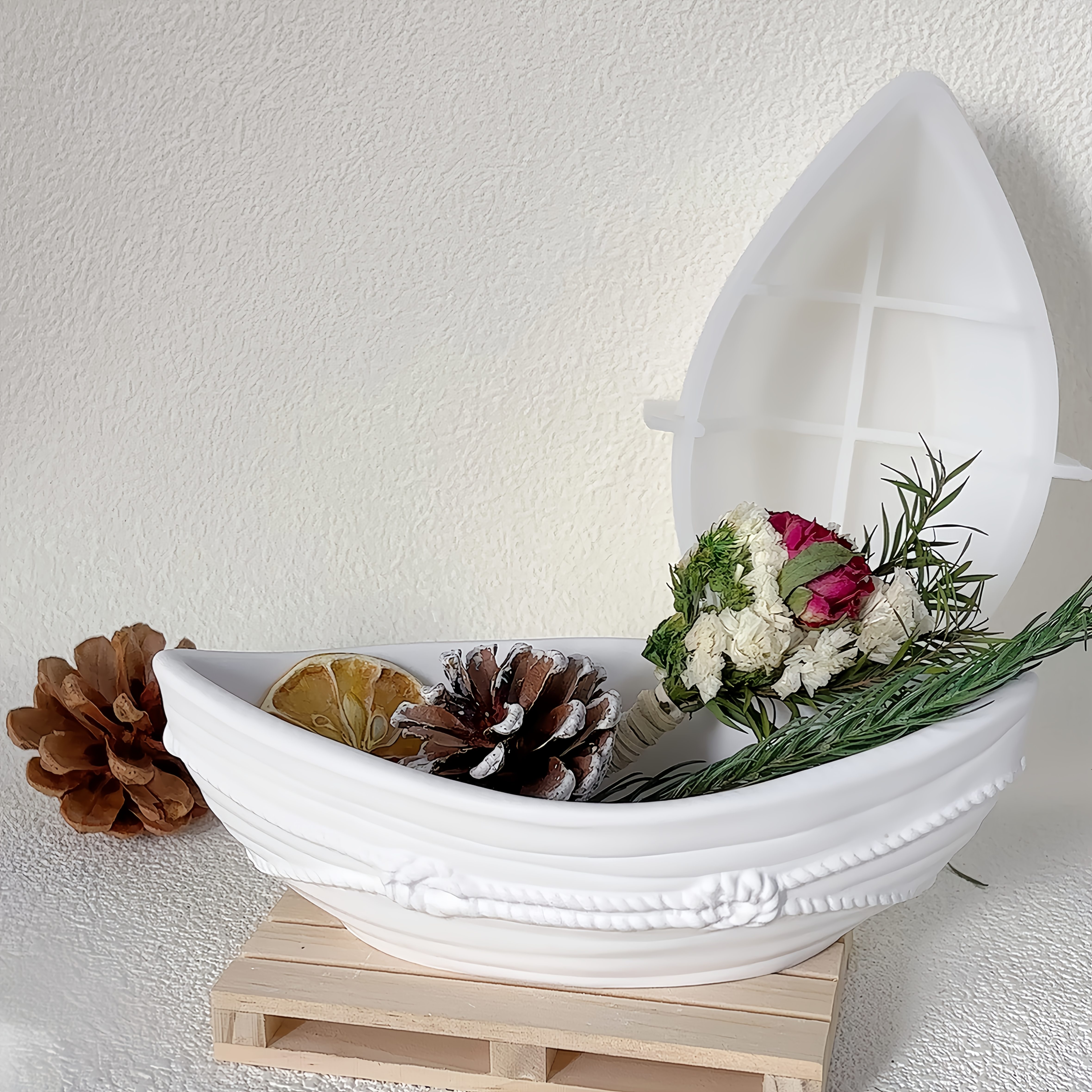 

Diy Boat Silicone Mould Plaster Cement Boat Candle Cup Storage Bowl Storage Tray Candle Boat Mirror Silicone Mould Plaster Cement Mould Making Resin Craft Mould Home Decoration