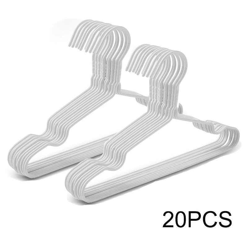 TEMU 20 cintres pour enfants, 11 pouces en métal pour bébés, en poudre, de place, , blanc