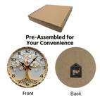 rustic wooden tree of life wall inch silent non ticking round decorative clock manufactured wood aesthetic home office accent european battery operated aa not included