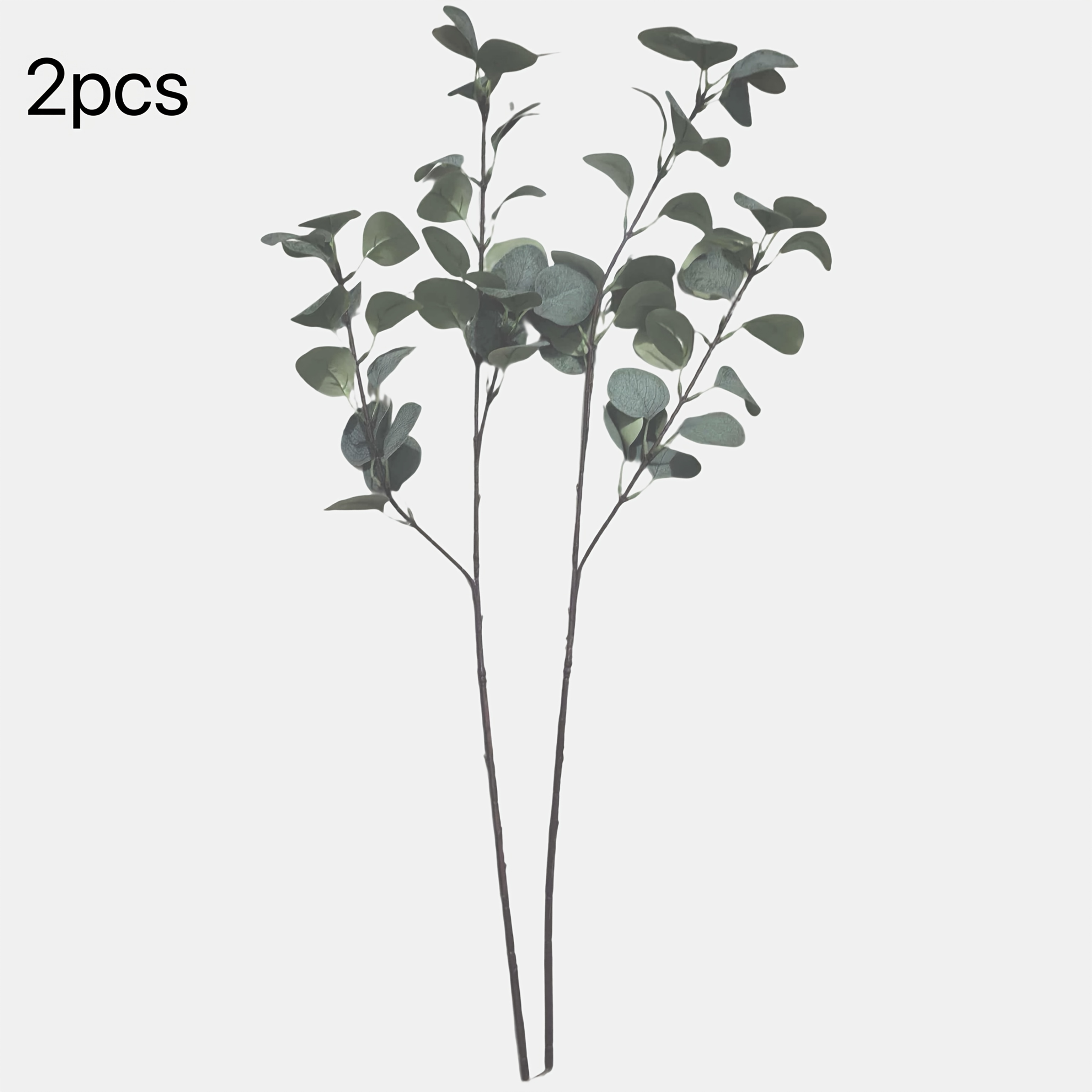 TEMU 2pcs Artificial Eucalyptus Leaf Stems, 77cm, Faux Eucalyptus Spray, Green Plastic Floral Arrangement For Home, Party, And Wedding Decor