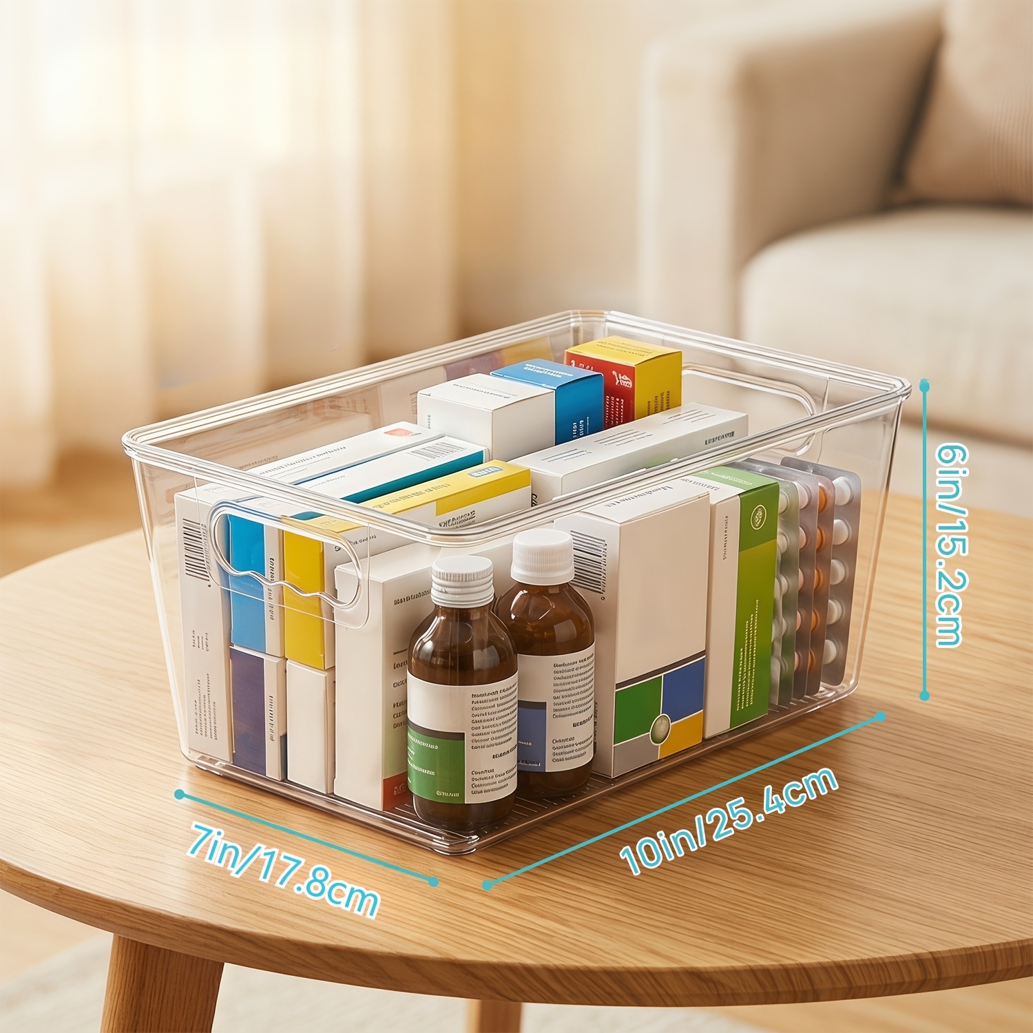 TEMU 6 Pack Clear Stackable Storage Boxes With Lids, Medium Plastic Covered Storage Bins With Handle, Multifunctional Organizer Containers For Home