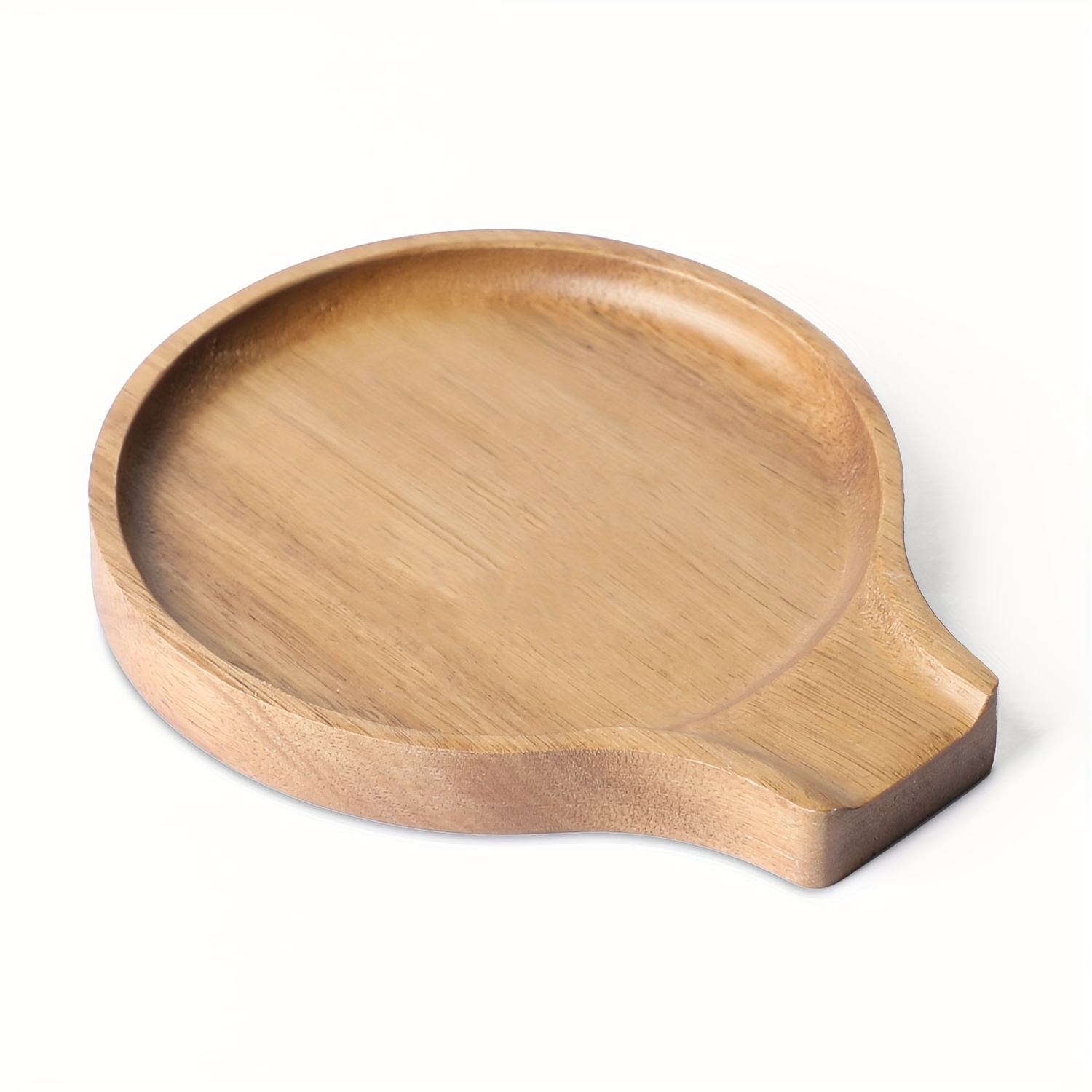 Image of 1pc Acacia Rest For Stovetop, Round Spoon Holder For Kitchen Countertop, Kitchen Spatula Holder Pliers Holder Spoon Holder Teaspoon Holder Cooking Utensils Holder, With Non Slip Silicone Feet