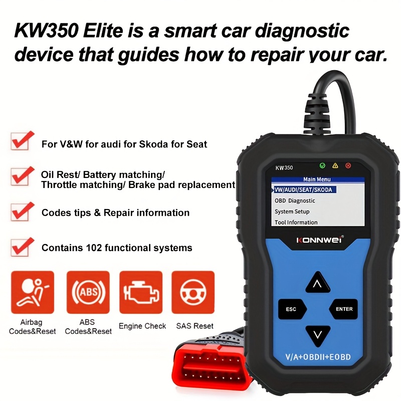 for vw for   for   seat series   12v obdii car fault detector full function vehicle fault   instrument auto scan tools code reader Product details 5