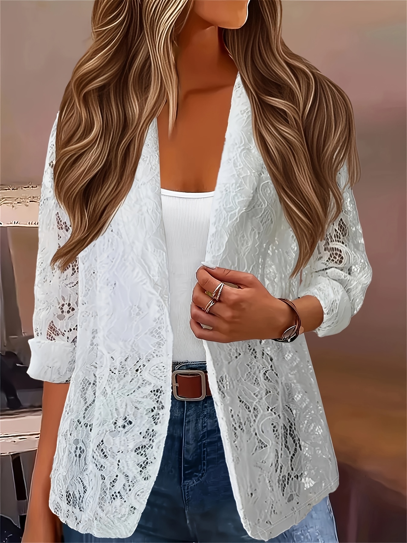 plus size plus size womens lightweight sheer cardigan jacket