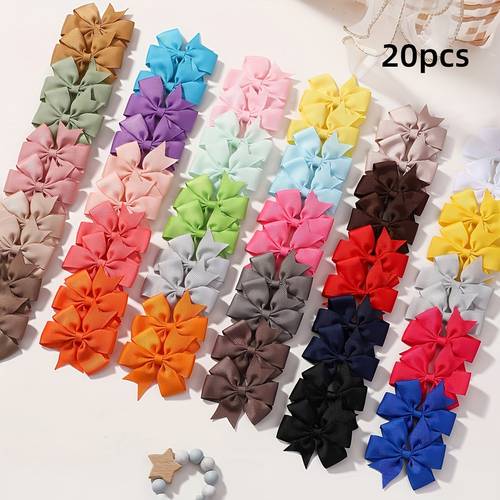 20 pack hair clips bohemian bow kandi colors multicolor cute bright hair accessories suitable for everyday hairstyles