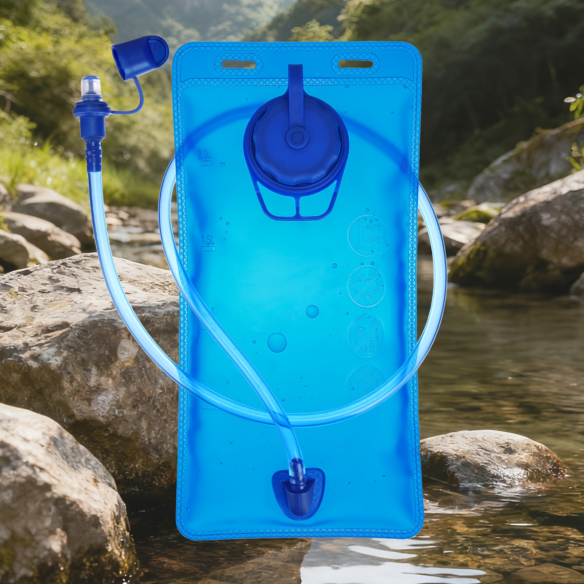 TEMU Hydration Bladder 2l, Water Bladder For Hiking Backpack, Leak Proof, Water Reservoir Storage Bag, Water Pouch Hydration Pack For Camping Cycling