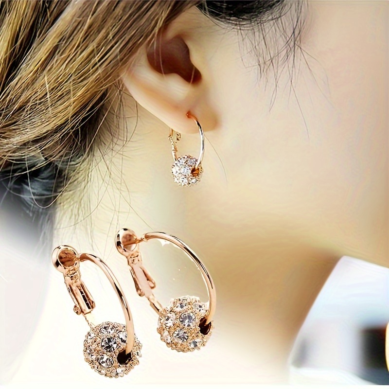 Colorful Rhinestone Round Earrings