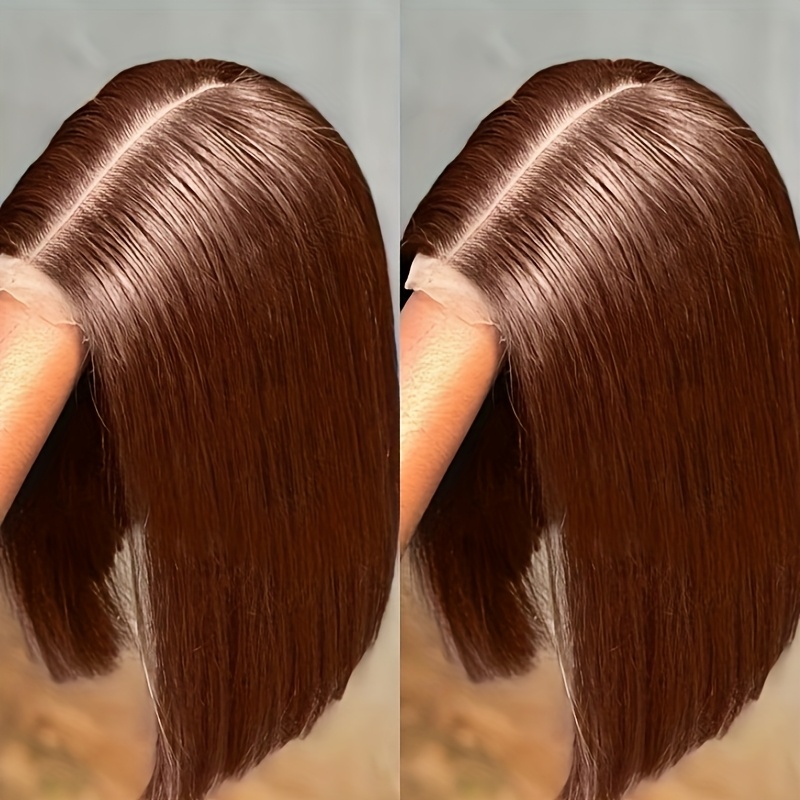 Hair Bob Wig With 13x4 Hd Transparent Lace Front - 180% Density Straight #4 Wigs For, Daily Wear & Costume Hair