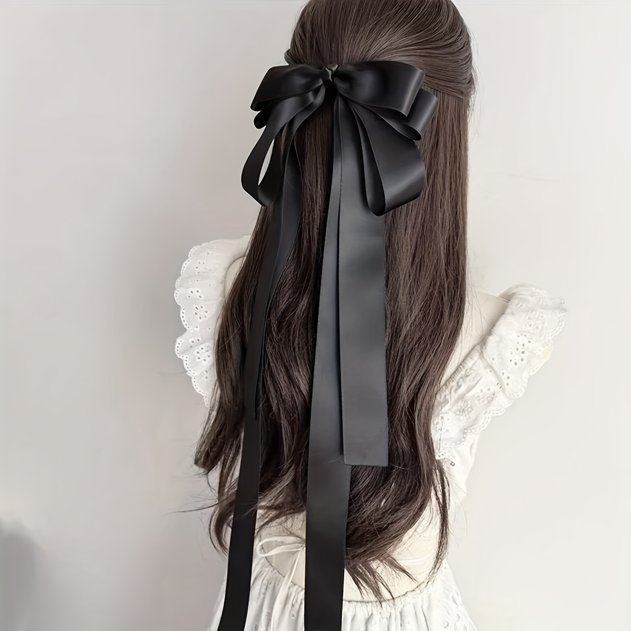 1pc Of Women's Oversized Bow Decoration Fashionable Long Ribbon Streamer Hair Clip, Suitable For Daily Life