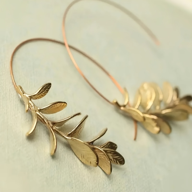 

2pcs Vintage Boho Botanical Leaf Earrings, Earrings For Women, Birthday Party Anniversary Jewelry Gifts For Women