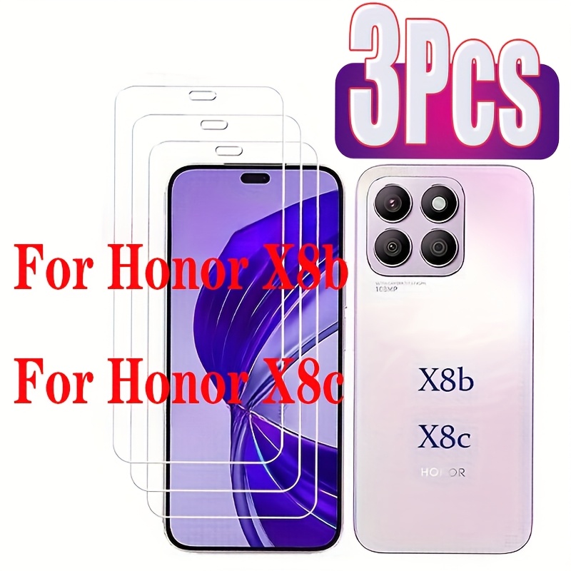 TEMU 3 pellicole in vetro temperato adesivo, definizione e resistenza ai graffi, facile applicazione senza bolle, compatibili con Honor X8b ed Honour