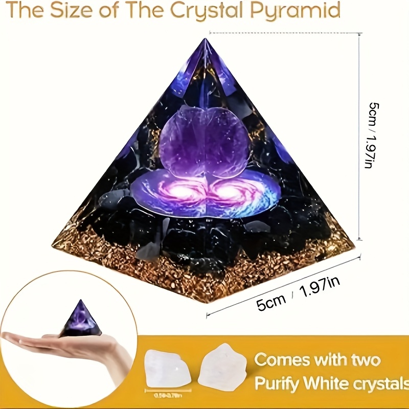 E-shop 1 Stück Amethyst-Pyramide, Originalstein zur Heimdekoration, für Weihnachten und Valentinstag sowie Partys