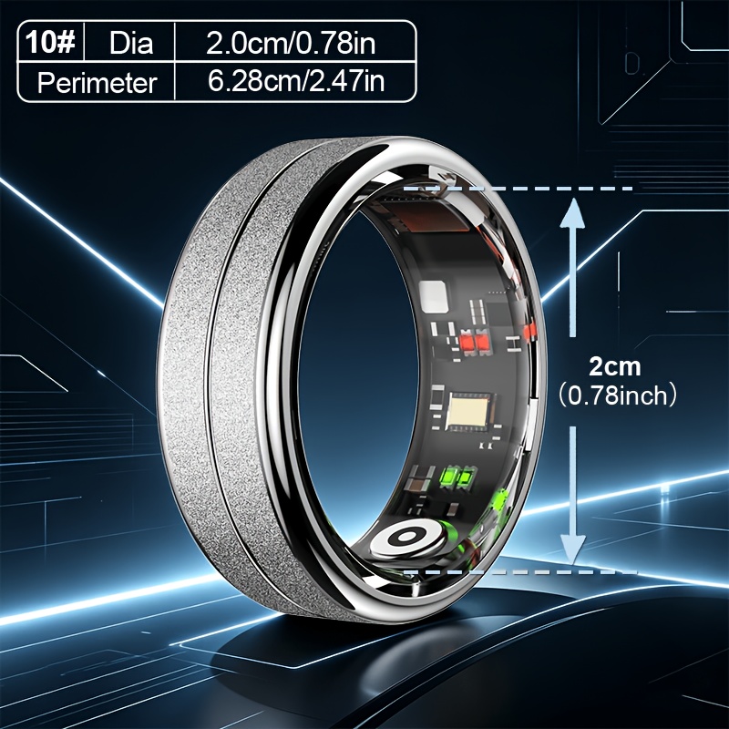 Image of 2026 New Gwenland Frosted Smart Ring - Wireless Connection, Fitness Management, Magnetic Charging, Battery Capacity 15mah (size 8) / 18mah (size 9-13), Waveform Photography, Multiple Sports