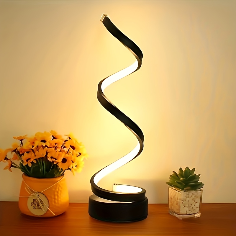 TEMU 2 Office Desk Lamps -3-channel Dimmable Touch Lamp Usb C Charging Port, Modern Minimalist Dimmable Spiral Desk Lamp, Including Led Bulbs, 1 ()