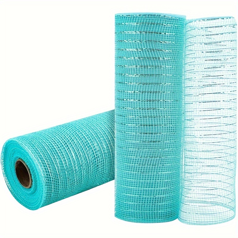 

Peacock Blue & Silvery Foil Decorative Mesh Ribbon - 10" Wide X 30' Long Rolls (2/5 Piece) | Ideal For Diy Wreaths, Christmas Tree Decor, Gift Wrapping & Party Atmosphere Enhancements