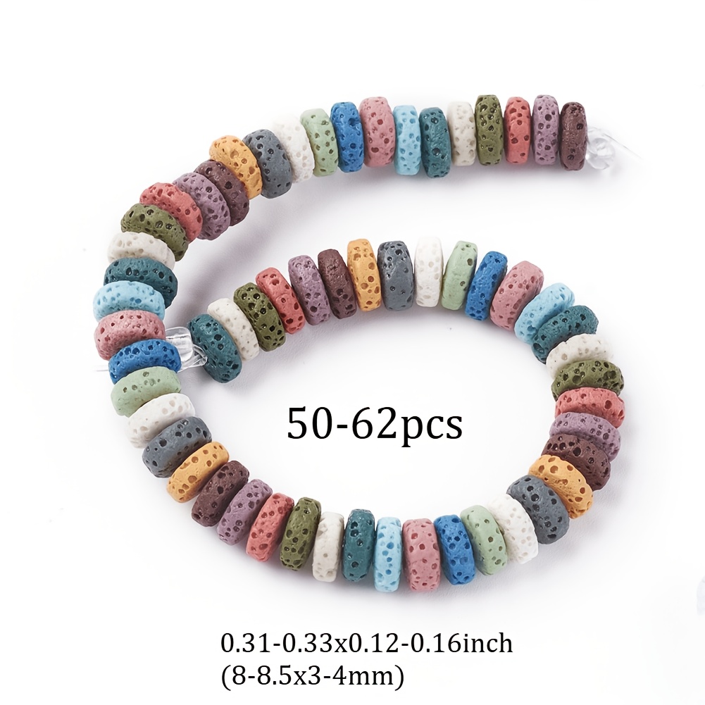 34/62pcs Natural Stone Flat Round Melting Beads Charms For Beads & Bead Assortments 8-15x3-6mm