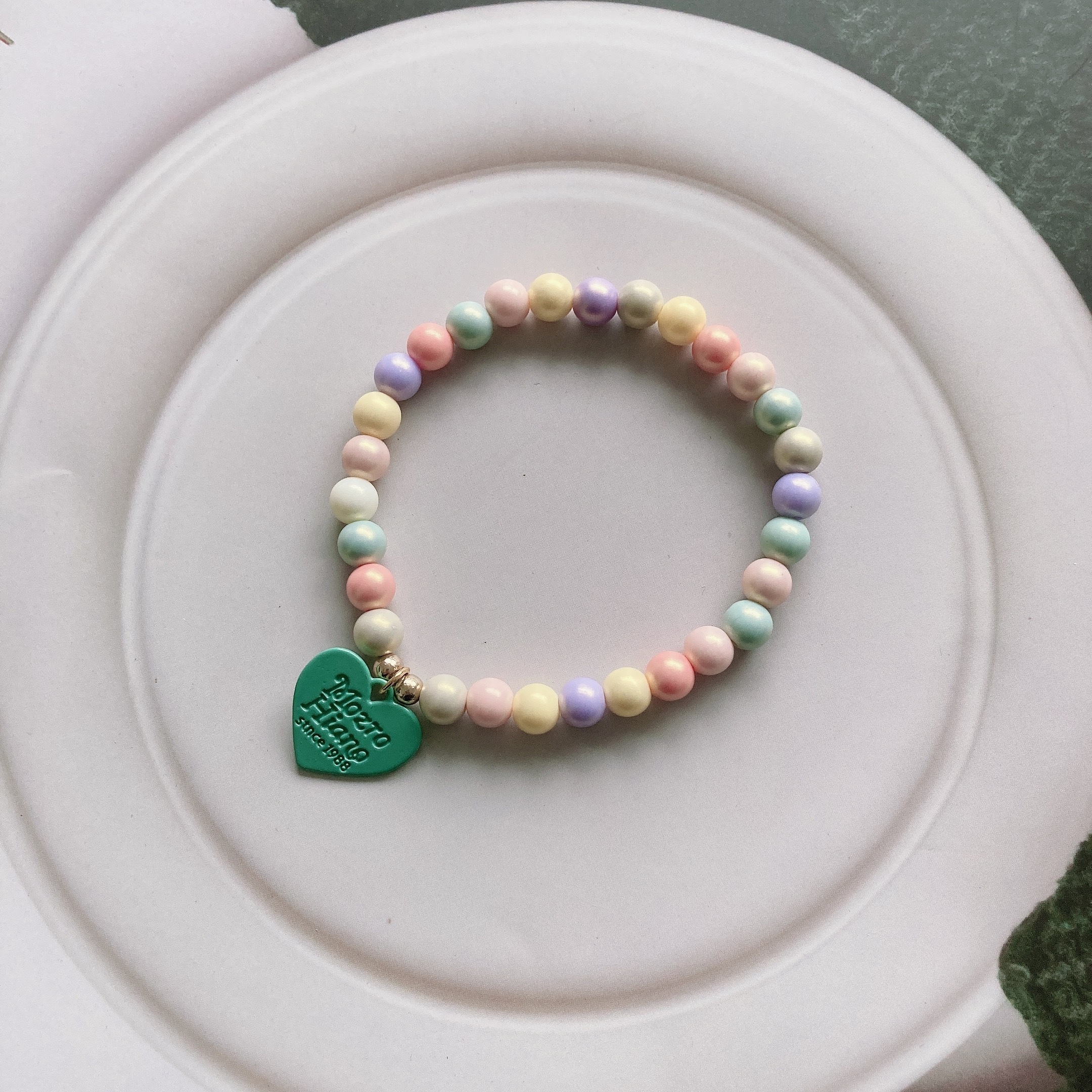 fantasy golden and colorful bead heart necklace for dogs Product details 6