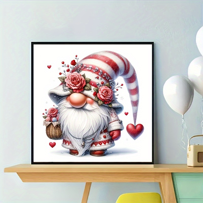 

Valentine Gnome Diamond Painting Kit For Adults, 5d Diy Cartoon Round Diamond Art, Acrylic Gems Craft For Beginners, Home Wall Decor Gift