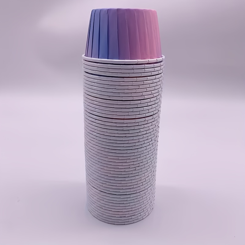 49 Gradient Purple Cake Paper Cups (optional Lid) - Thick Pancake Baking Cups Suitable For Parties, Birthdays, Weddings, Holidays, Picnics, Gatherings