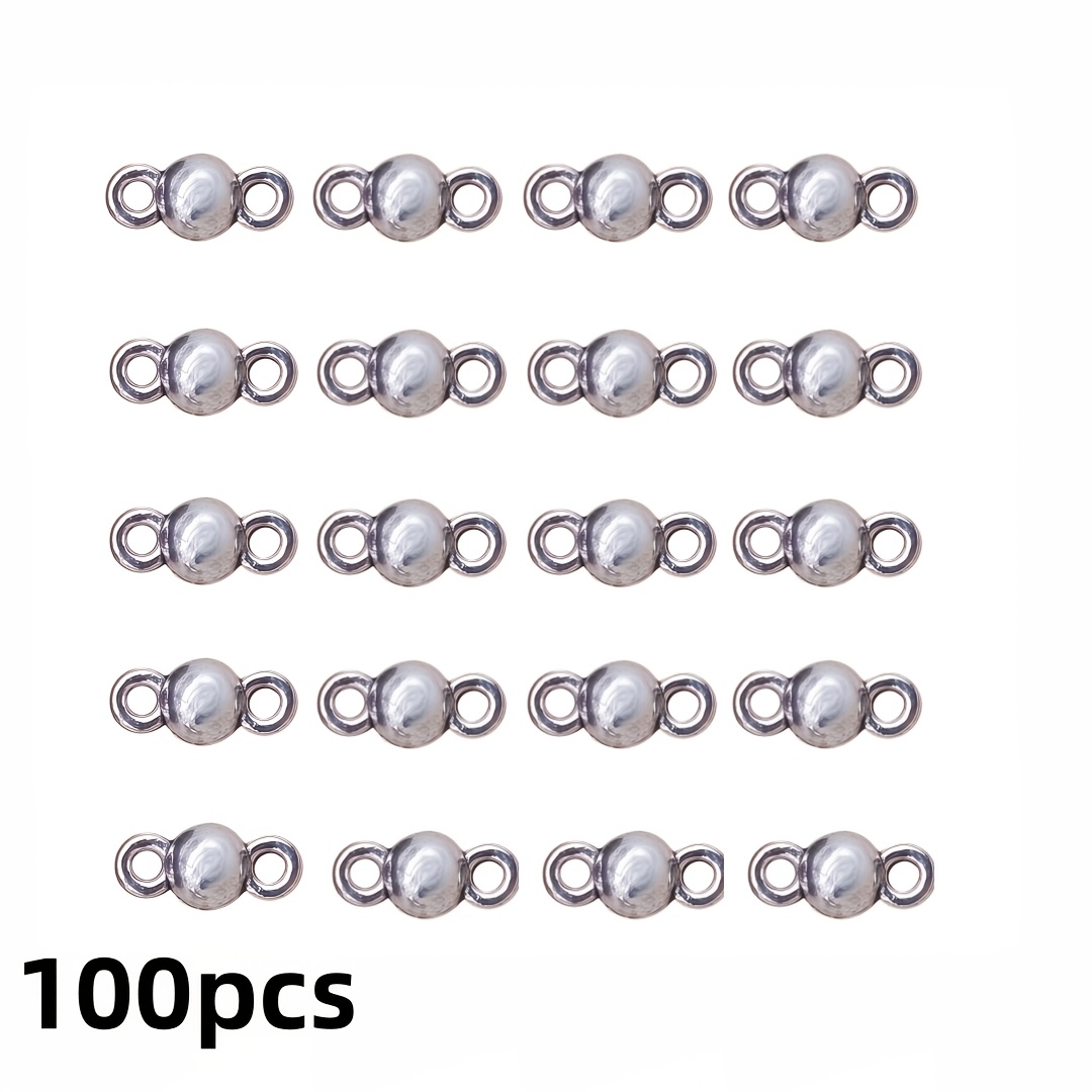 TEMU 100pcs Golden Double Ring Connection Buckle Small Hole Spacer Bead Connector Double Hole Pendant Buckle Loose Bead Gasket Spacer Suitable For