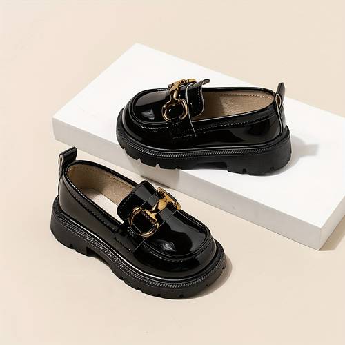 1 paar kinderen prinsessen schoenen lente kinderschoenen zwart hoge hak kinder loafers britse