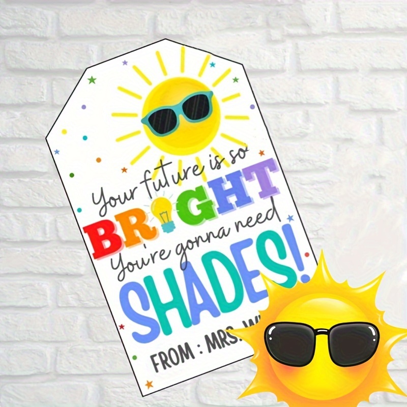 

20-pack Fashion Glasses Gift Tags - 'your Future Is So Bright, You Need Shades' - Perfect For Classmates & End-of-year Presents