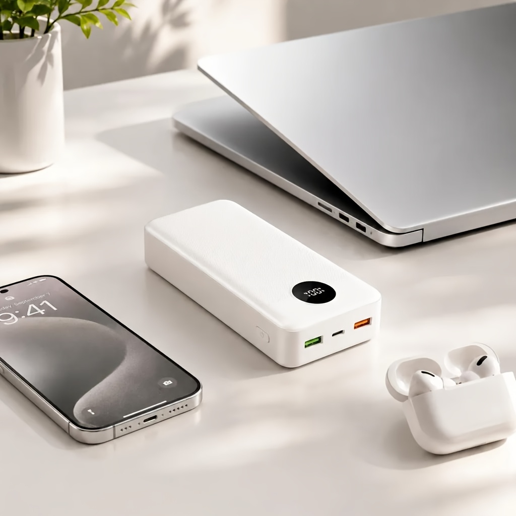 A Must-have For Summer 2026! This 50000mah Power Bank/portable Charger Can Charge Wireless Earphones And Adds A Touch Of Style To Your Office. Ships From Local Warehouse