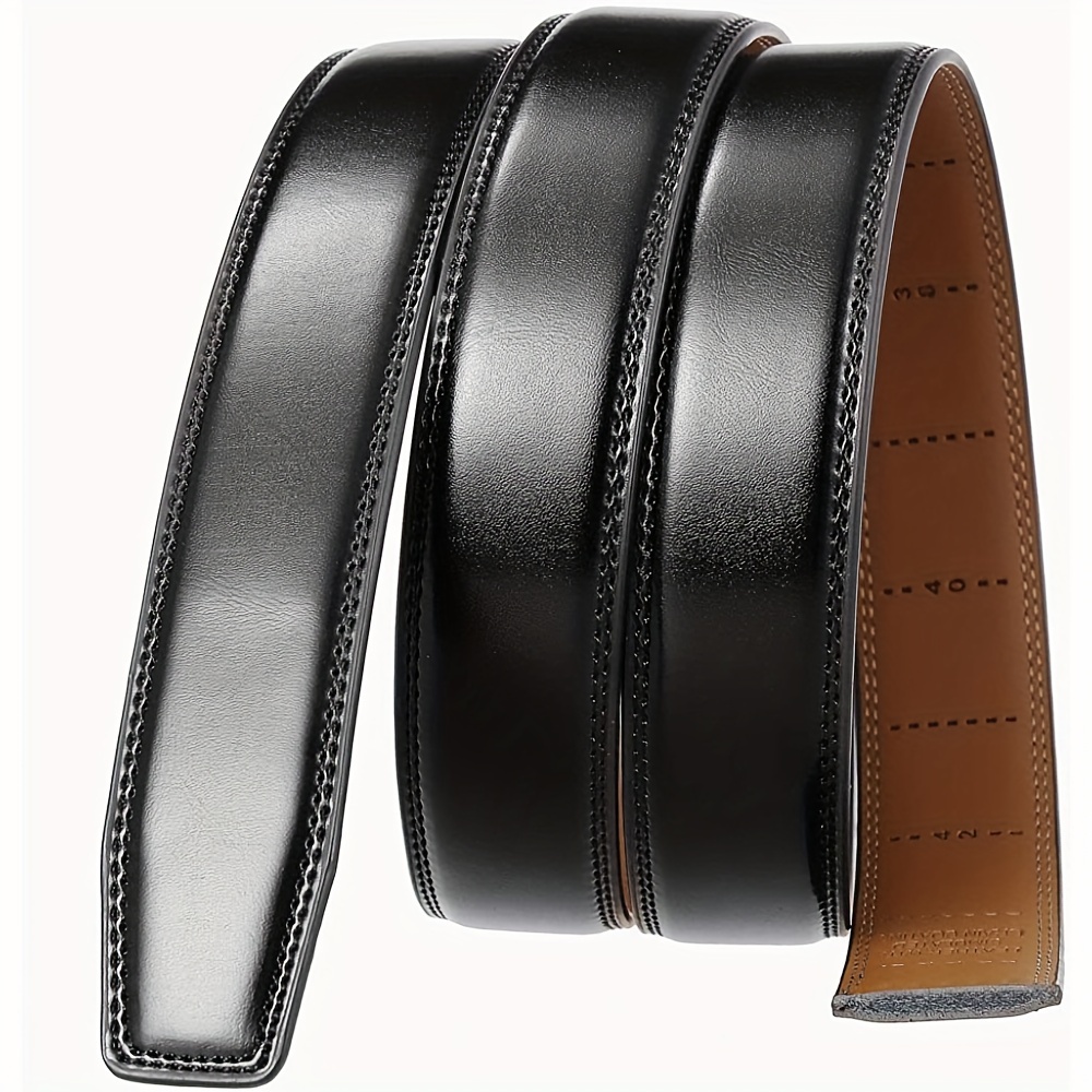 Men's Pinpoint Ratchet Belt - Black, Size : Adjustable From 38 To