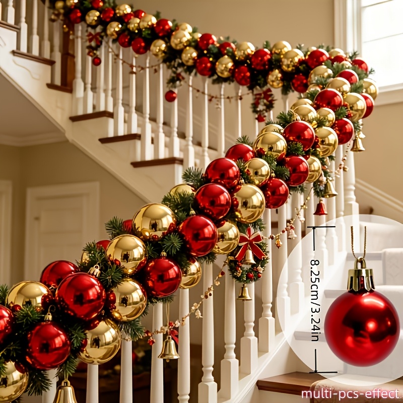 30pcs set of hanging decorations electroplated glossy golden and red mixed christmas ornaments essential for holiday decorating suitable for christmas halloween new year and wedding party decor festive home wall door and window hangings