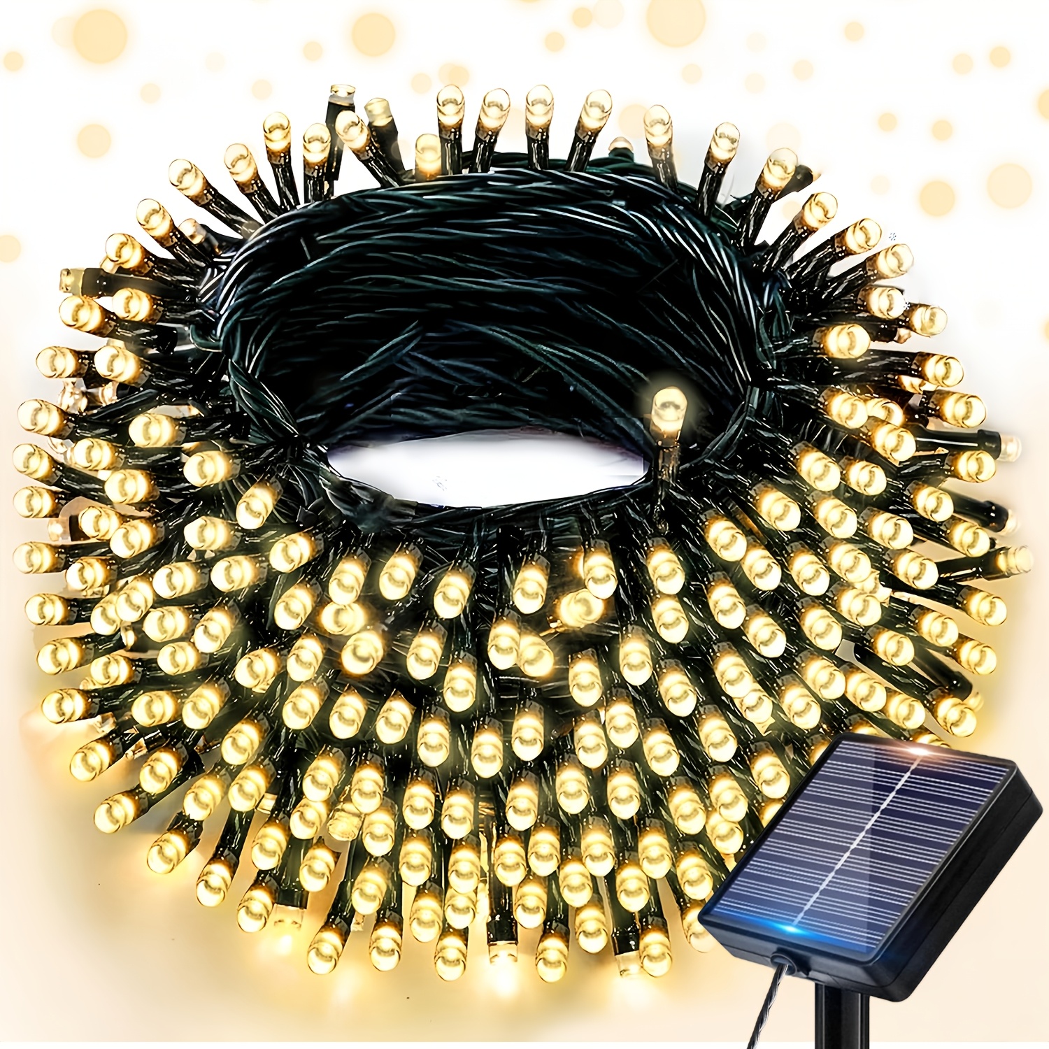 1 pack outdoor solar fairy string light 100 200 300 led highlighting beads ink green   light strip with 10 lighting   used for decorating courtyards gardens parties camping weddings   and christmas decorations