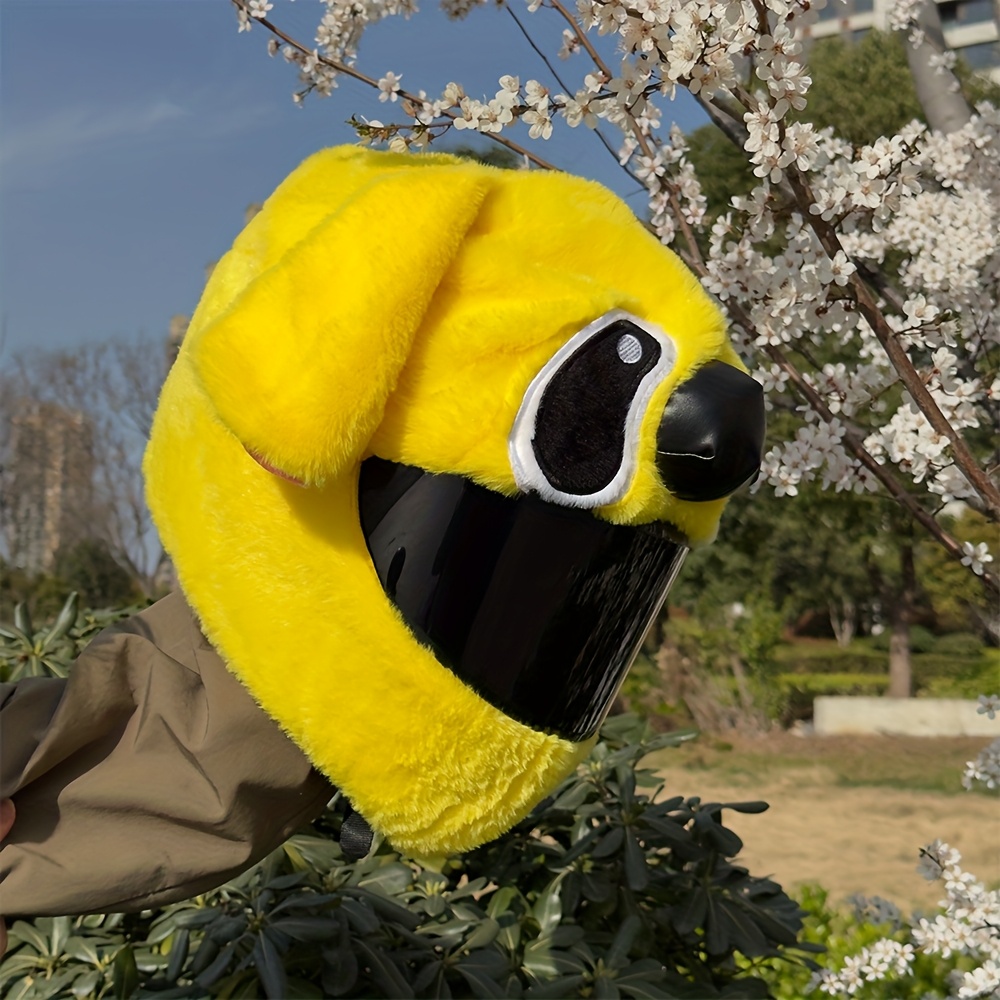 cute cartoon plush helmet cover vibrant yellow Temu Pakistan